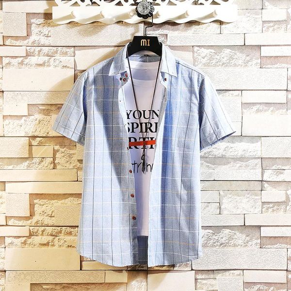 men summer plaid shirts short sleeve slim casual shirts for man good quality men 95% cotton fit dress size 5xl, White;black 
men summer plaid shirts short sleeve slim casual shirts for man good quality men 95% cotton fit dress size 5xl, White;black