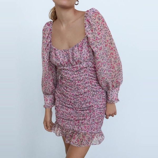 casual dresses women dress 2021 draped sheath floral print mini long sleeve chic vintage female fashion summer vestidos mujer, Black;gray
casual dresses women dress 2021 draped sheath floral print mini long sleeve chic vintage female fashion summer vestidos mujer, Black;gray