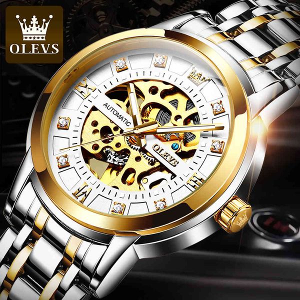 luxe hollow olevs automatic mechanical men's watches waterproof diamond gentlemen's rvs sport clock 9901, Slivery;brown
luxe hollow olevs automatic mechanical men's watches waterproof diamond gentlemen's rvs sport clock 9901, Slivery;brown