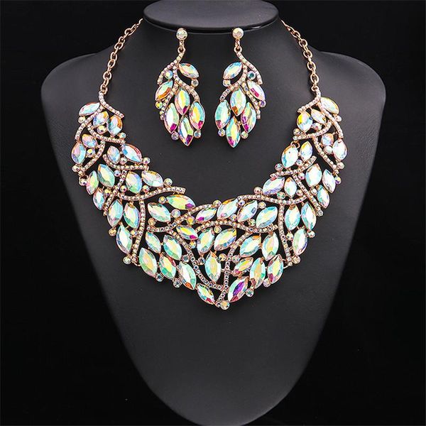 earrings & necklace luxury crystal bridal jewelry set wedding party prom costume jewellery christmas gift for women, Silver
earrings & necklace luxury crystal bridal jewelry set wedding party prom costume jewellery christmas gift for women, Silver