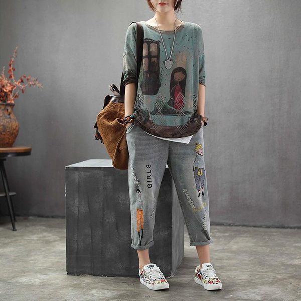 women's jeans vintage hole girl embroidery ankle-length denim female casual loose harem pant trousers cloth rv672, Blue
women's jeans vintage hole girl embroidery ankle-length denim female casual loose harem pant trousers cloth rv672, Blue