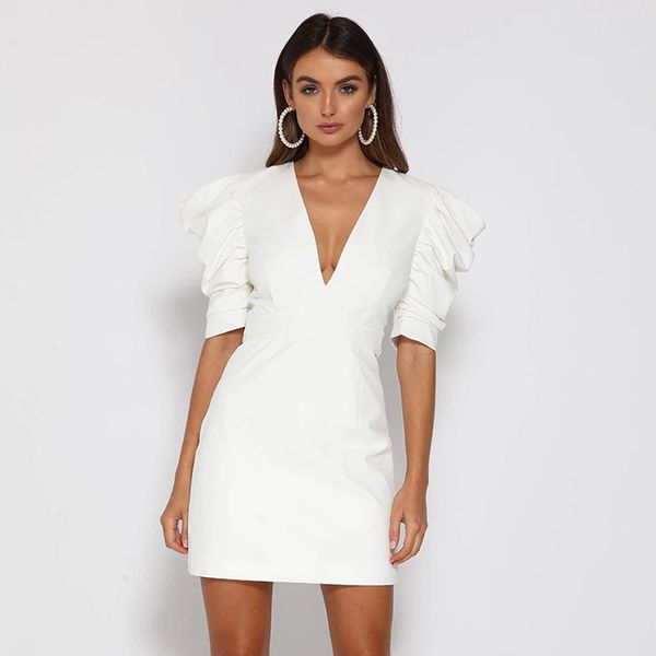 summer style 2021 new arrivals half puff sleeve v neck backless white solid elegant evening party dress, Black;gray
summer style 2021 new arrivals half puff sleeve v neck backless white solid elegant evening party dress, Black;gray