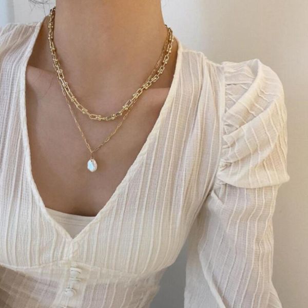 pendant necklaces elegant baroque pearl for women girls trendy classic style multi-layer link chain necklace fashion jewelry gifts, Silver
pendant necklaces elegant baroque pearl for women girls trendy classic style multi-layer link chain necklace fashion jewelry gifts, Silver