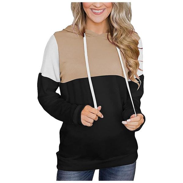 women's hoodies & sweatshirts patchwork fashion small contrasting color drawstring hooded long sleeve streetwear sudaderas con capucha, Black
women's hoodies & sweatshirts patchwork fashion small contrasting color drawstring hooded long sleeve streetwear sudaderas con capucha, Black