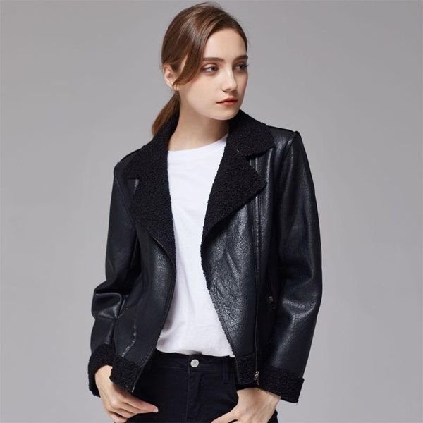 women's leather & faux style clothes short slim coat korean version lapel jacket fur one autumn and winter simple outwear, Black
women's leather & faux style clothes short slim coat korean version lapel jacket fur one autumn and winter simple outwear, Black