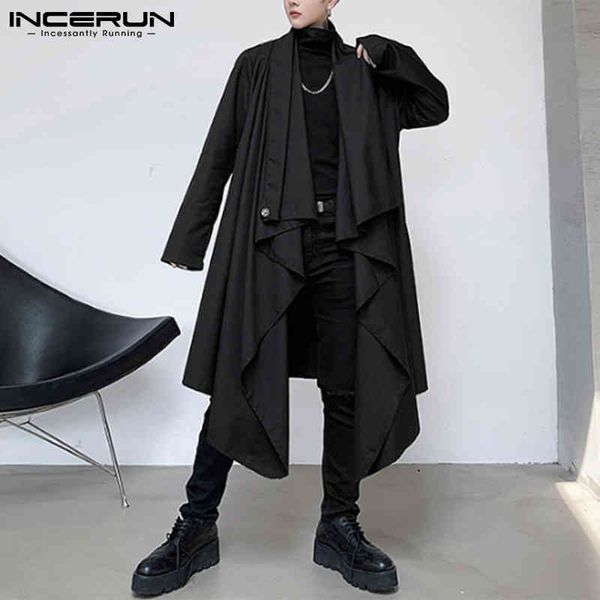 incerun - men's long sved raincoat, irregular loose punk style coat, street cloth, s-5xl, autumn, 2021, Tan;black
incerun - men's long sved raincoat, irregular loose punk style coat, street cloth, s-5xl, autumn, 2021, Tan;black