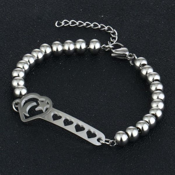 charm bracelets romantic sweet heart moon star beaded women girl stainless steel silver color jewelry accessories sl064, Golden;silver
charm bracelets romantic sweet heart moon star beaded women girl stainless steel silver color jewelry accessories sl064, Golden;silver