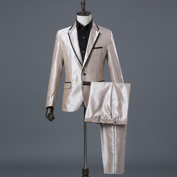 men's suits & blazers mens champagne slim fit dress suit business wedding stage show tuxedo costume classic singer party dj blazer pant, White;black
men's suits & blazers mens champagne slim fit dress suit business wedding stage show tuxedo costume classic singer party dj blazer pant, White;black