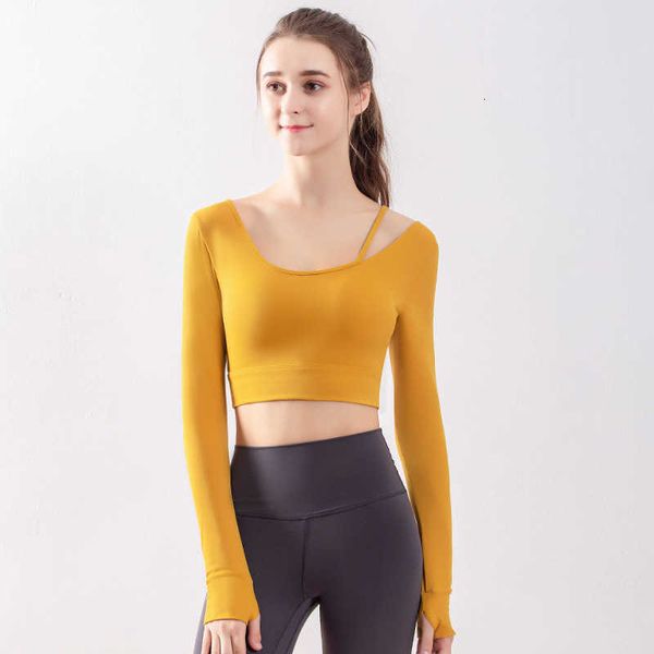 women's long sleeve autumn winter profsional yoga beginner training cloth short t-shirt with breast pad, Gray
women's long sleeve autumn winter profsional yoga beginner training cloth short t-shirt with breast pad, Gray
