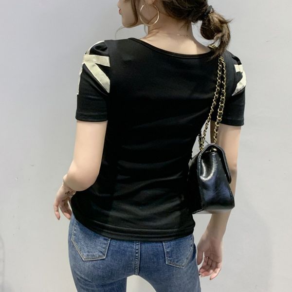 2021 new summer korean clothes t-shirt fashion letter diamonds women cotton ropa mujer short sleeve bottoming shirt tees t06639 qq, White
2021 new summer korean clothes t-shirt fashion letter diamonds women cotton ropa mujer short sleeve bottoming shirt tees t06639 qq, White