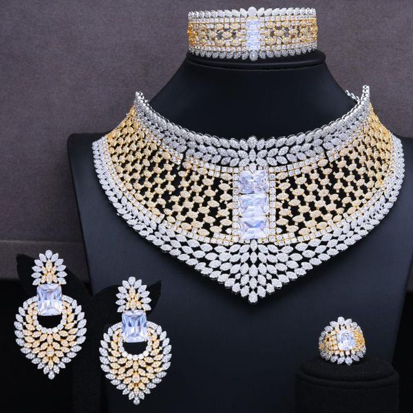 earrings & necklace missvikki dubai noble luxury nigerian big hollow 4 pcs jewelry sets for women cubic zircon wedding bridal, Silver
earrings & necklace missvikki dubai noble luxury nigerian big hollow 4 pcs jewelry sets for women cubic zircon wedding bridal, Silver