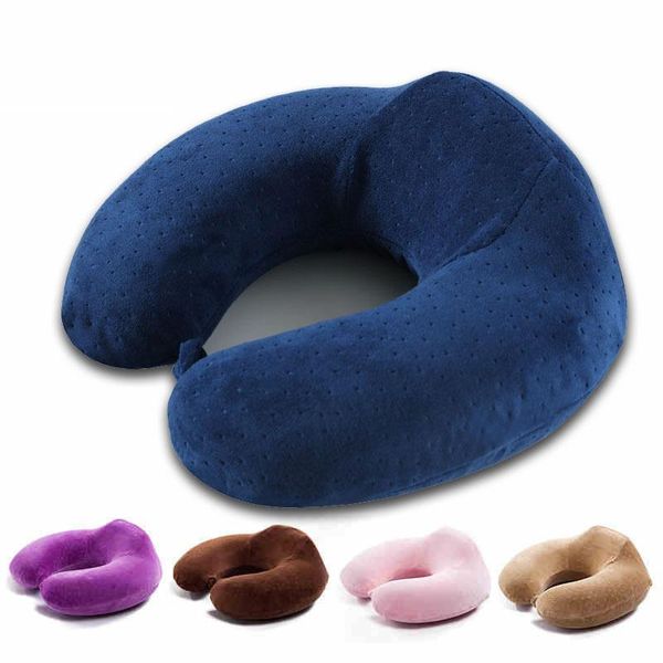 pillow u-shaped neck protection portable travel memory cotton aircraft headrest