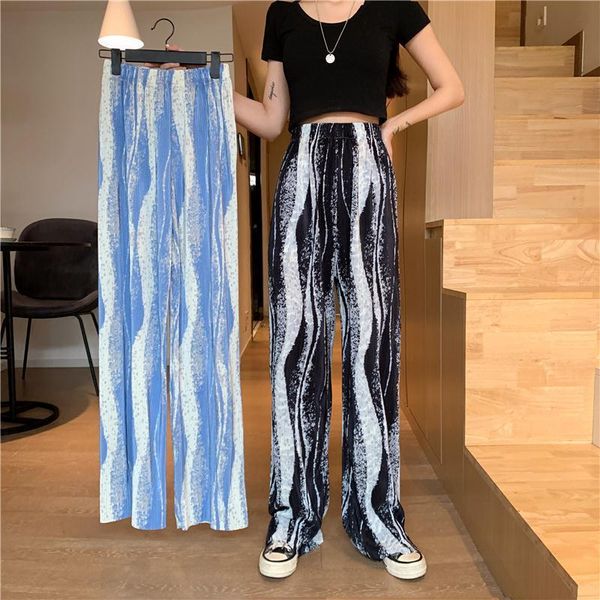 2021 new printed elastic women's high waist plus size pants broad leg korean djap, Black;white
2021 new printed elastic women's high waist plus size pants broad leg korean djap, Black;white