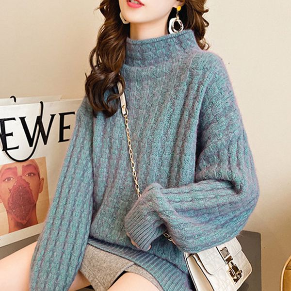 2021 new high neck winter woman sweater solid long sleeve casual turtleneck jumper for ladies female knitted pullover women outwear 6041, White;black
2021 new high neck winter woman sweater solid long sleeve casual turtleneck jumper for ladies female knitted pullover women outwear 6041, White;black