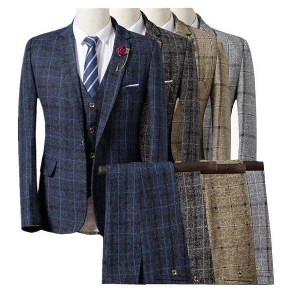 men's suits & blazers men suit 2021 mens checked 3 pieces classic plaid male business wedding slim fit tuexdo party dress, White;black
men's suits & blazers men suit 2021 mens checked 3 pieces classic plaid male business wedding slim fit tuexdo party dress, White;black