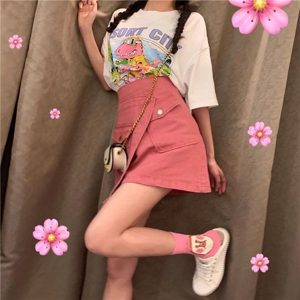 new summer short sleeve 2-piece women's tall waistband t-shirt the line went out together for women e2zf, Black;gray
new summer short sleeve 2-piece women's tall waistband t-shirt the line went out together for women e2zf, Black;gray