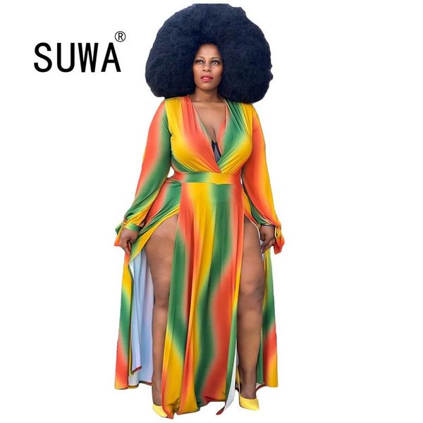 casual dresses l~4xl plus size women party dress v-neck long sleeve striped printed maxi loose ladies split vintage vestidos, Black;gray
casual dresses l~4xl plus size women party dress v-neck long sleeve striped printed maxi loose ladies split vintage vestidos, Black;gray
