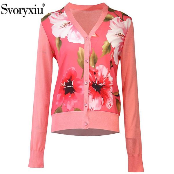 women's knits & tees svoryxiu designer red camellia silk print patchwork knitting cardigan long sleeve v-neck thin summer sweater jacke, White
women's knits & tees svoryxiu designer red camellia silk print patchwork knitting cardigan long sleeve v-neck thin summer sweater jacke, White