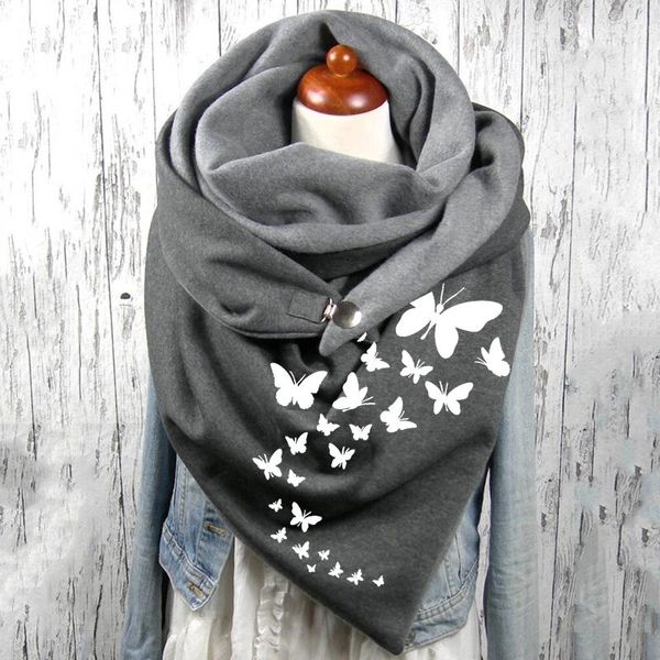 scarves 2021 winter scarf for women butterfly printing button soft wrap casual warm shawls foulard femme neck bandana, Blue;gray
scarves 2021 winter scarf for women butterfly printing button soft wrap casual warm shawls foulard femme neck bandana, Blue;gray