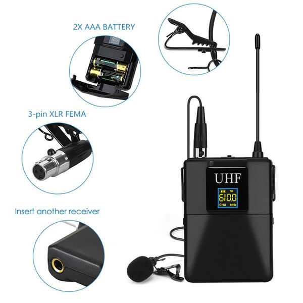 new uhf wireless lavalier microphone 520-580mhz professional wireless microphone receiver transmitter for camcorder recorder
new uhf wireless lavalier microphone 520-580mhz professional wireless microphone receiver transmitter for camcorder recorder