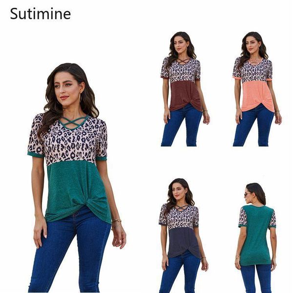 women's t-shirt sutimine 2021 summer t shirt women leopard patchwork elegant soft v-neck casual short sleeve oversized, White
women's t-shirt sutimine 2021 summer t shirt women leopard patchwork elegant soft v-neck casual short sleeve oversized, White