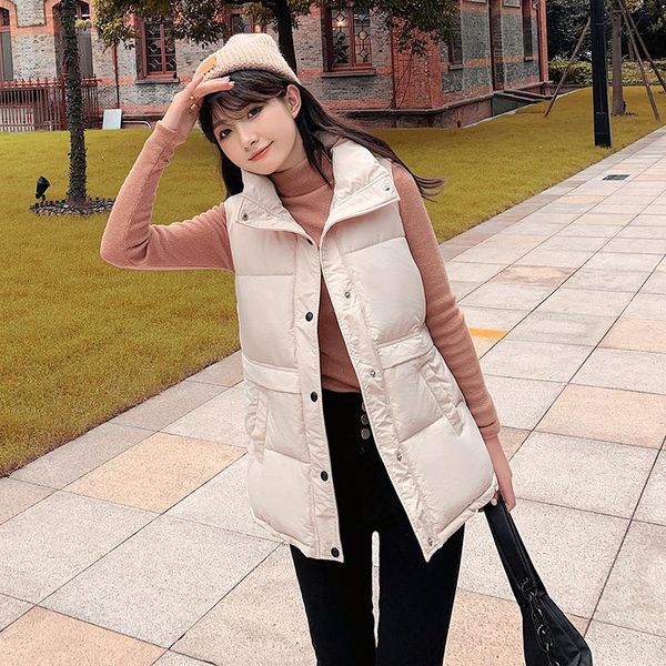 women's vests sleeveless jacket solid stand collar zipper ladies casual winter single breasted vest for female waistcoat 2021, Black;white
women's vests sleeveless jacket solid stand collar zipper ladies casual winter single breasted vest for female waistcoat 2021, Black;white