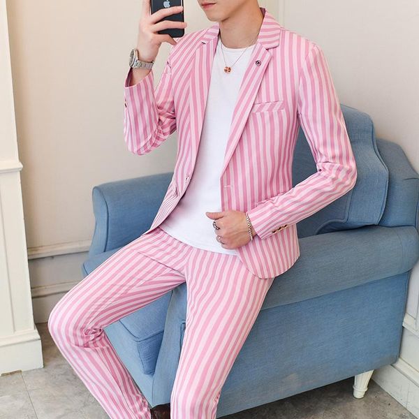 men's suits & blazers 2021 autumn casual suit youth fashion striped two pieces, White;black
men's suits & blazers 2021 autumn casual suit youth fashion striped two pieces, White;black