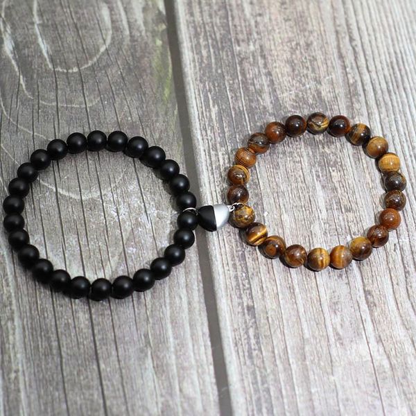 charm bracelets 2pcs/pair couple bracelet 8mm onyx imperial stone beaded braclet heart magnet braslet valentine's day for lover jewelry, Golden;silver
charm bracelets 2pcs/pair couple bracelet 8mm onyx imperial stone beaded braclet heart magnet braslet valentine's day for lover jewelry, Golden;silver