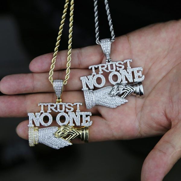 chains men women hip hop trust no one letter pendant necklace iced out gold plated rope chain necklaces fashion charm jewelry, Silver
chains men women hip hop trust no one letter pendant necklace iced out gold plated rope chain necklaces fashion charm jewelry, Silver