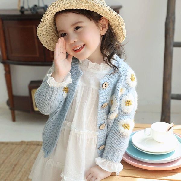 jackets lovely daisy embroidery toddler girl sweater cardigan soft warm knit cotton full sleeve coat spring fall kid clothing, Blue;gray
jackets lovely daisy embroidery toddler girl sweater cardigan soft warm knit cotton full sleeve coat spring fall kid clothing, Blue;gray