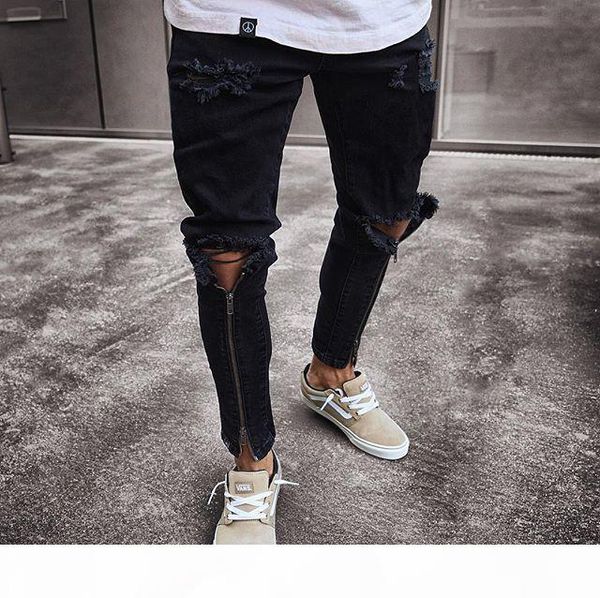 mens zipper holes designer jeans black ripped slim fit represen pencil pants multi style, Blue
mens zipper holes designer jeans black ripped slim fit represen pencil pants multi style, Blue