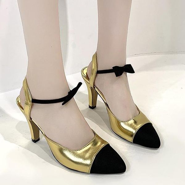 dress shoes patchwork flock thin heels sandals women fashion bow strap slingback woman gold big size pointed toe pumps lady 42, Black
dress shoes patchwork flock thin heels sandals women fashion bow strap slingback woman gold big size pointed toe pumps lady 42, Black