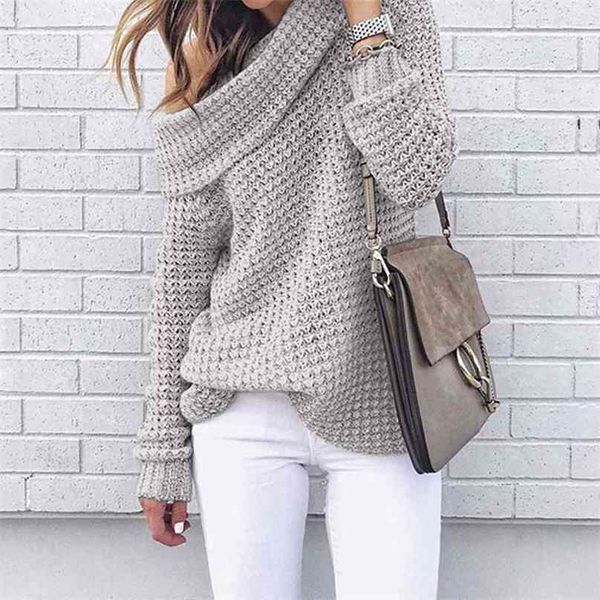 autumn off shoulder sweater women pullover warm winter knitted ladies long sleeve loose female 210607, White;black
autumn off shoulder sweater women pullover warm winter knitted ladies long sleeve loose female 210607, White;black