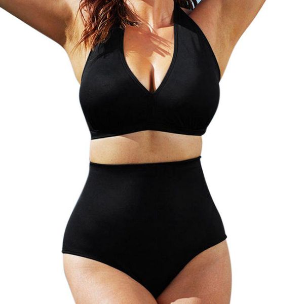 one-piece suits women vintage pure color halter bikini swimsuit monokini large size high waisted swimwear fast drop
one-piece suits women vintage pure color halter bikini swimsuit monokini large size high waisted swimwear fast drop