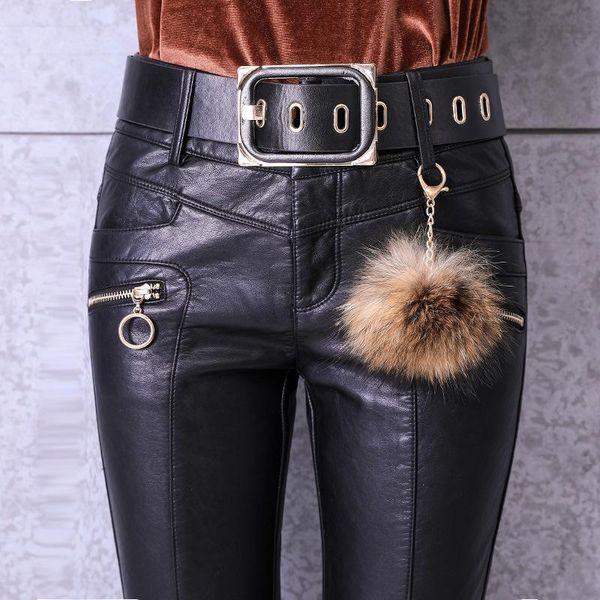 women's pants & capris #0514 2021 autumn black pencil leather trousers woman with belt high waist skinny faux women full length, Black;white
women's pants & capris #0514 2021 autumn black pencil leather trousers woman with belt high waist skinny faux women full length, Black;white