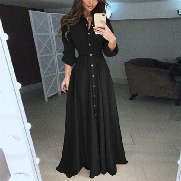 casual dresses ladies long maxi dress with buttons femmes fashion sleeve floral boho vestido elegant women party bodycon plus size, Black;gray
casual dresses ladies long maxi dress with buttons femmes fashion sleeve floral boho vestido elegant women party bodycon plus size, Black;gray