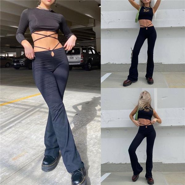 women's pants & capris women flare high waist solid color slim fit bandage ladies vintage casual trousers streetwear, Black;white
women's pants & capris women flare high waist solid color slim fit bandage ladies vintage casual trousers streetwear, Black;white