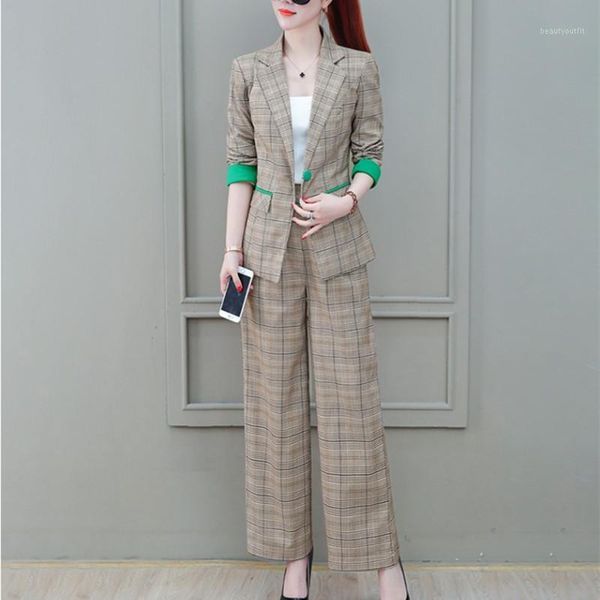 women's suits & blazers jacket wide leg pants set fashion suit two-piece casual plaid temperament, White;black
women's suits & blazers jacket wide leg pants set fashion suit two-piece casual plaid temperament, White;black