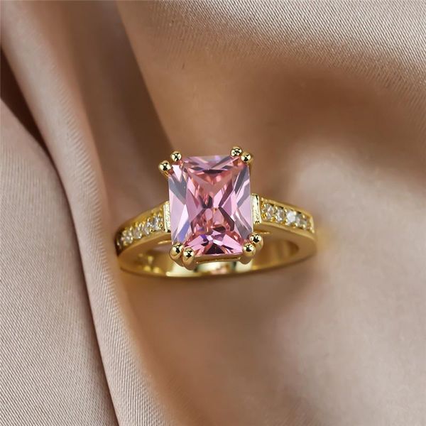 wedding rings vintage female pink crystal stone jewelry charm gold color thin for women cute bride square zircon engagement ring, Slivery;golden
wedding rings vintage female pink crystal stone jewelry charm gold color thin for women cute bride square zircon engagement ring, Slivery;golden
