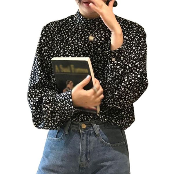 women's blouses & shirts floral half turtleneck autumn spring retro long sleeves chiffon shirt, White
women's blouses & shirts floral half turtleneck autumn spring retro long sleeves chiffon shirt, White