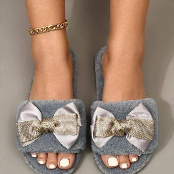 slippers winter women cute butterfly-knot flats warm ladies slides open toe slip-on solid color casual shoes zapatillas mujer, Black
slippers winter women cute butterfly-knot flats warm ladies slides open toe slip-on solid color casual shoes zapatillas mujer, Black