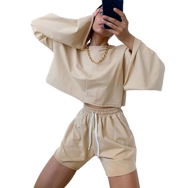 solid casual loose two pieces outfit the neck pullover and knee length short pants define simple new streetwear 2 joint fhrv, Gray
solid casual loose two pieces outfit the neck pullover and knee length short pants define simple new streetwear 2 joint fhrv, Gray