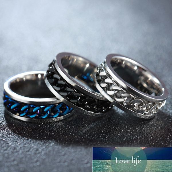 cool titanium steel rotatable men's women ring spinner twist chain punk women jewelry for party gift, Silver
cool titanium steel rotatable men's women ring spinner twist chain punk women jewelry for party gift, Silver
