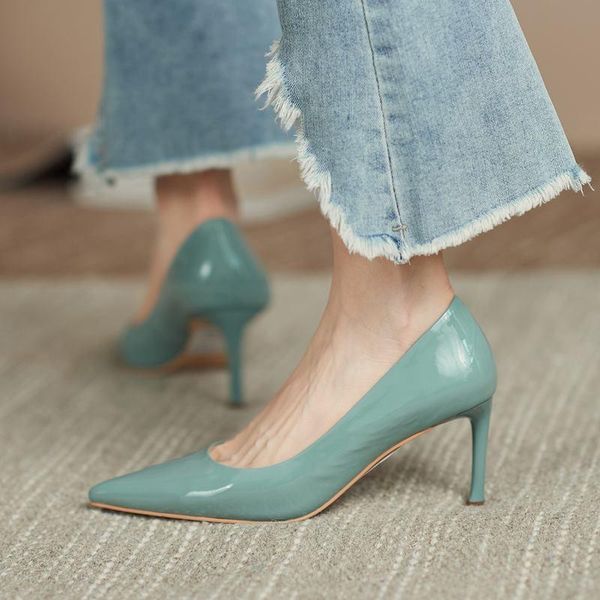 dress shoes thin heel pointed toe genuine leather high heels fashion simple women stiletto night club party wedding, Black
dress shoes thin heel pointed toe genuine leather high heels fashion simple women stiletto night club party wedding, Black