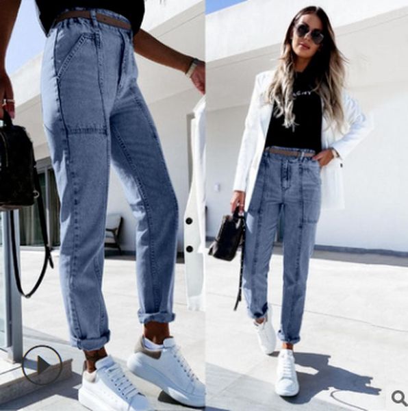 women's jeans 2021 summer casual temperament ladies straight mid-waist comfortable and breathable denim feet trousers ws23, Blue
women's jeans 2021 summer casual temperament ladies straight mid-waist comfortable and breathable denim feet trousers ws23, Blue