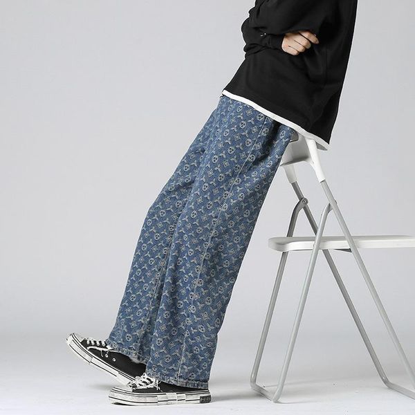 men's jeans retro jacquard autum summer thin street handsome loose pants straight drop vintage distressed, Blue
men's jeans retro jacquard autum summer thin street handsome loose pants straight drop vintage distressed, Blue