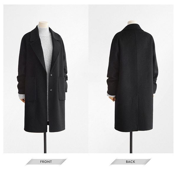 new 2021 casual solid long for women winter woolen oversized jacket europe trench coat vintage loose simple outwear uml7, White;black
new 2021 casual solid long for women winter woolen oversized jacket europe trench coat vintage loose simple outwear uml7, White;black