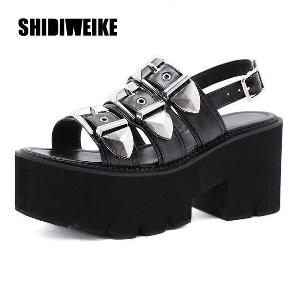 sandals summer women punk rock platform belt buckle wedge shoes open toe gladiator black va872
sandals summer women punk rock platform belt buckle wedge shoes open toe gladiator black va872