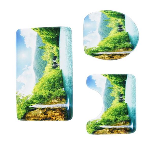 3 in 1 landscape pattern bathroom mat set antiskid washroom carpet mat toilet seat lid cover
3 in 1 landscape pattern bathroom mat set antiskid washroom carpet mat toilet seat lid cover