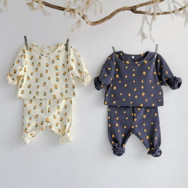 autumn lemon printed baby clothes boys girls set baby long sleeve and high waist pants cotton toddler kids pajamas set 210309, White
autumn lemon printed baby clothes boys girls set baby long sleeve and high waist pants cotton toddler kids pajamas set 210309, White